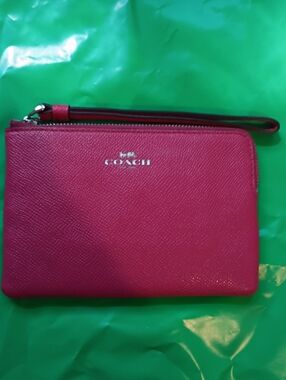 Coach Pebbled Leather Wristlet